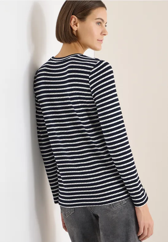 Gestreiftes Langarmshirt universal blue
