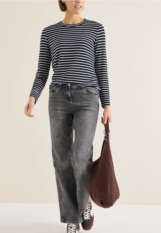 Gestreiftes Langarmshirt universal blue