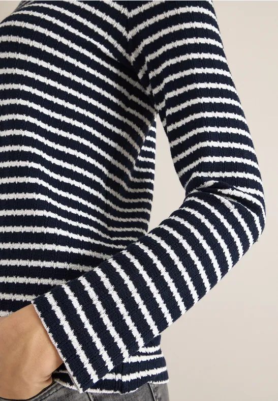 Gestreiftes Langarmshirt universal blue