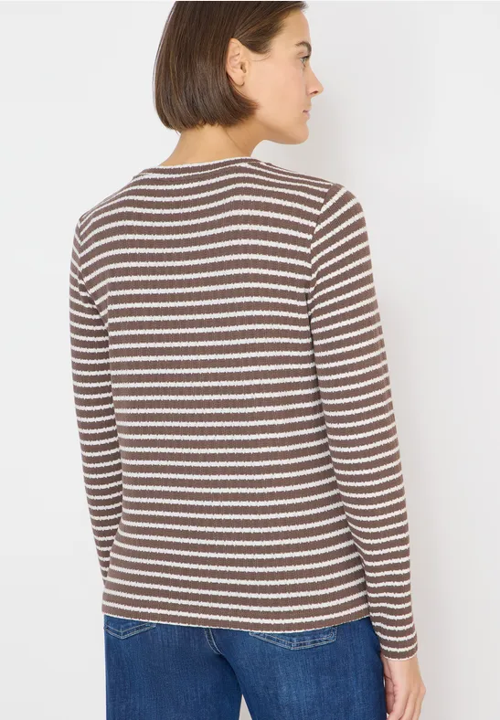 Gestreiftes Langarmshirt urban taupe