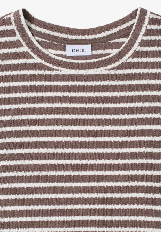 Gestreiftes Langarmshirt urban taupe