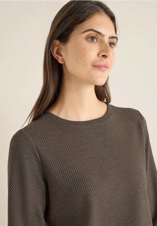 Two Tone Strukturshirt urban taupe