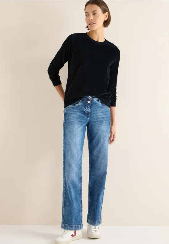 Shirt met zachte structuurmix universal blue