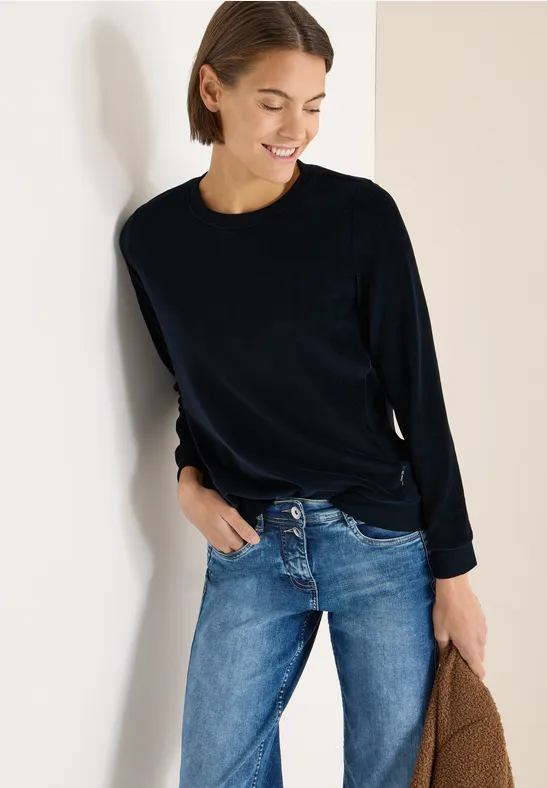 Shirt met zachte structuurmix universal blue