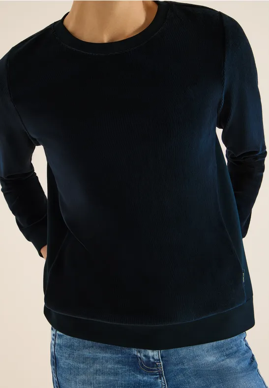 Shirt met zachte structuurmix universal blue