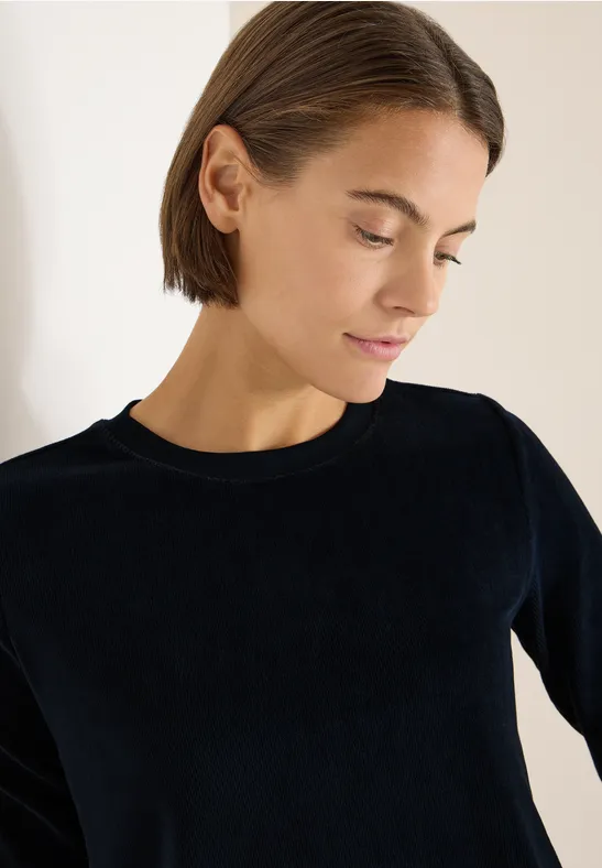 Shirt met zachte structuurmix universal blue