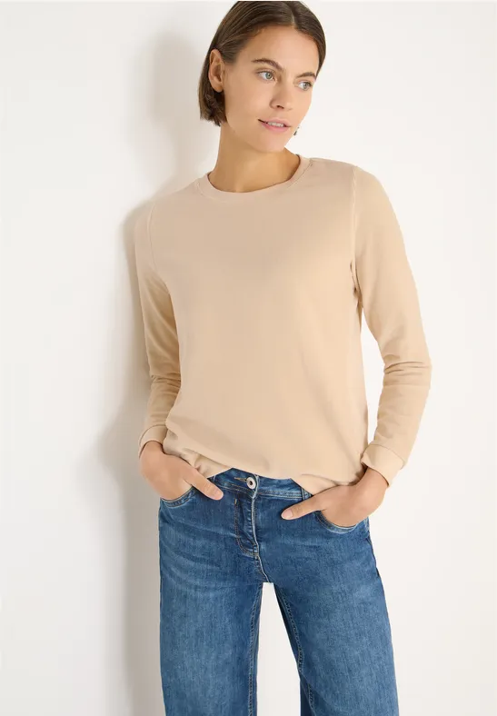 Softes Strukturmix Shirt pearl beige