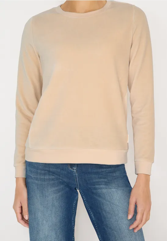 Softes Strukturmix Shirt pearl beige