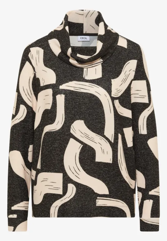 Gemustertes Melange Shirt raw khaki melange