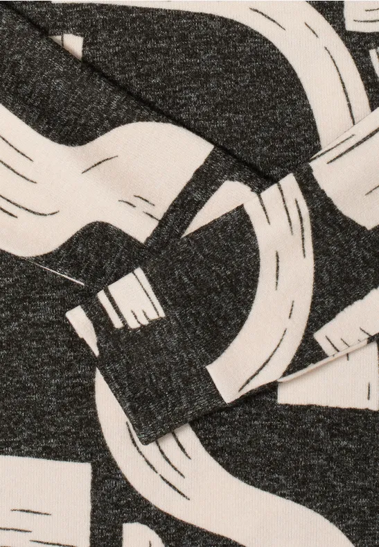 Gemustertes Melange Shirt raw khaki melange