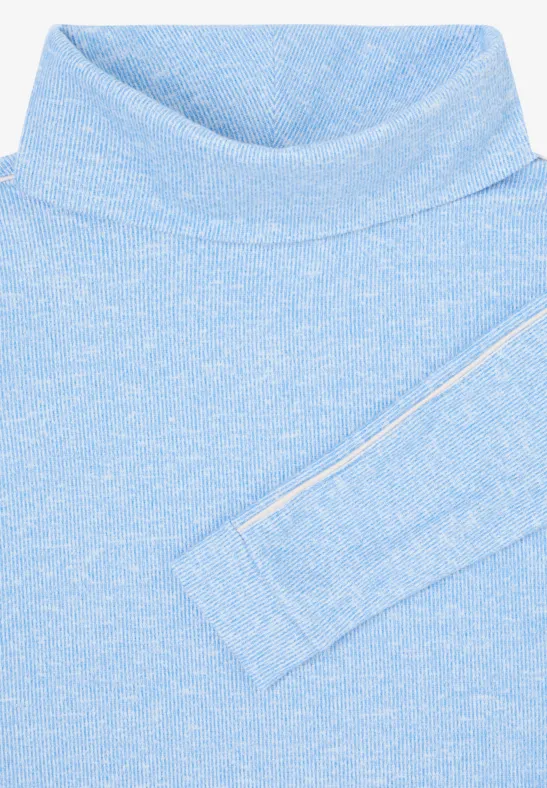 Melange Shirt mit Tape fountain blue melange