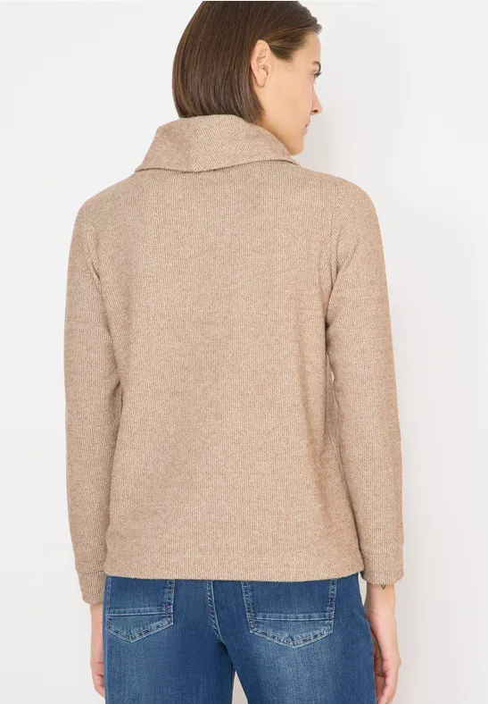 Gemêleerd shirt met tape urban taupe melange