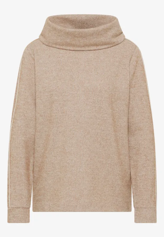 Gemêleerd shirt met tape urban taupe melange