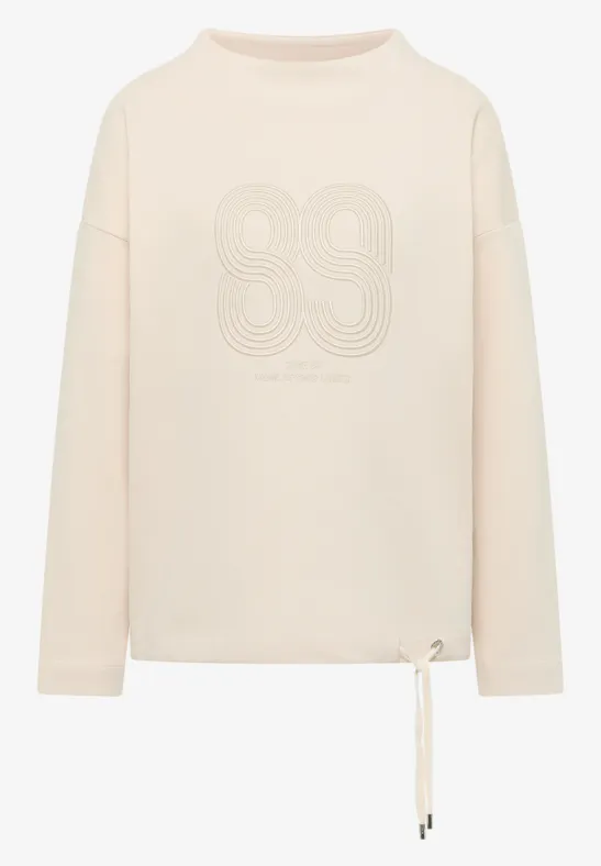 T-shirt avec broderie pearl beige