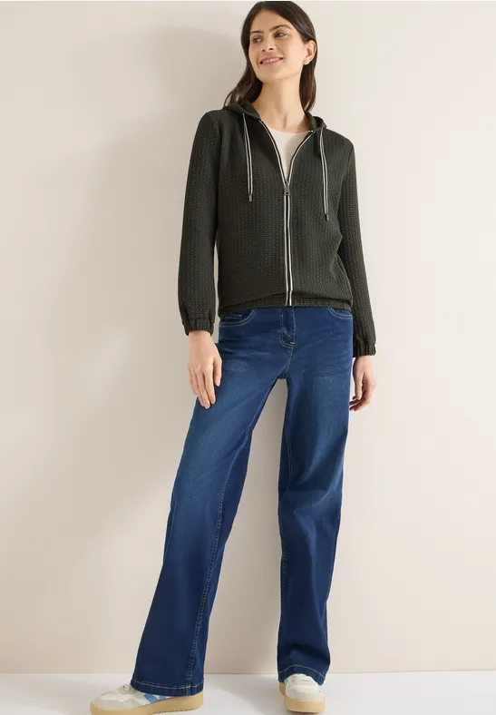 Jas met capuchon en structuur raw khaki