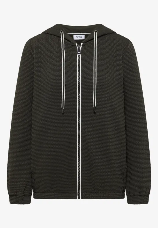 Jas met capuchon en structuur raw khaki