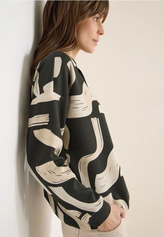 Gemustertes Shirt raw khaki