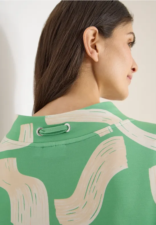 Gemustertes Shirt dark bamboo green