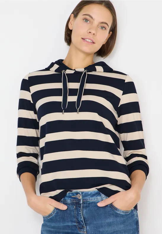 Gestreiftes Hoodie-Shirt universal blue