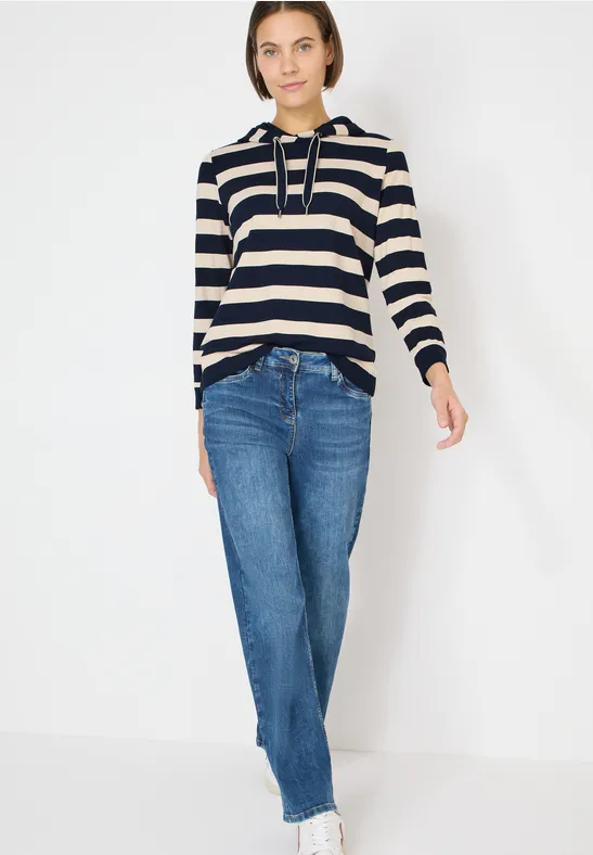 Gestreiftes Hoodie-Shirt universal blue
