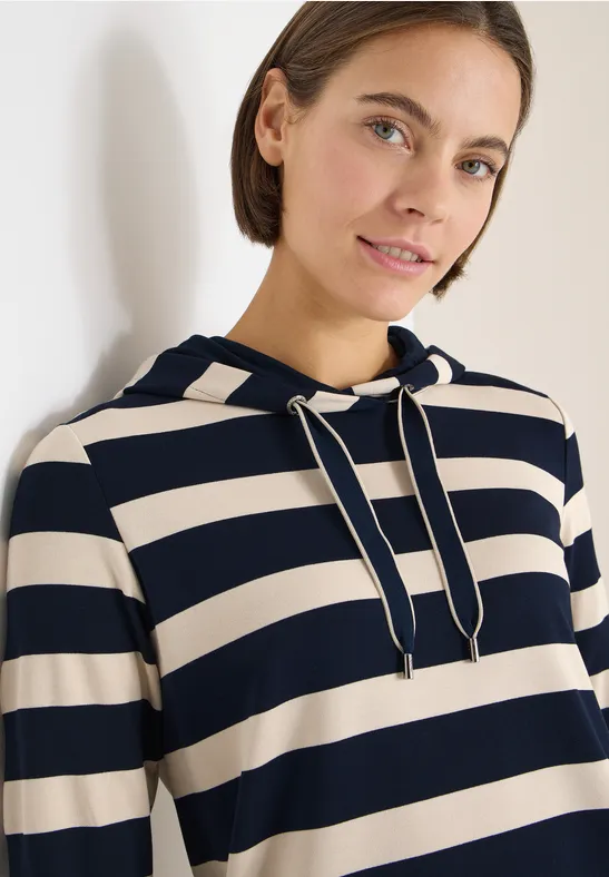 Gestreiftes Hoodie-Shirt universal blue