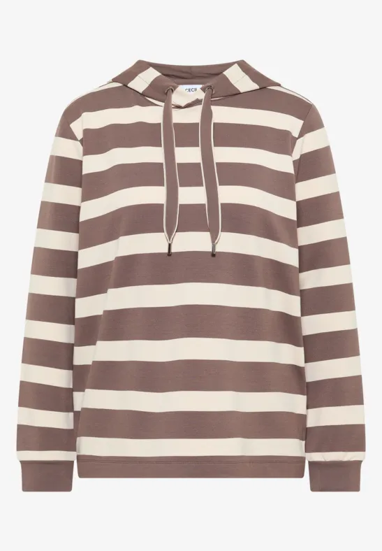 Gestreiftes Hoodie-Shirt urban taupe