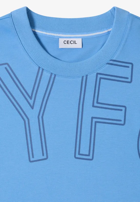 Shirt mit Frontprint fountain blue