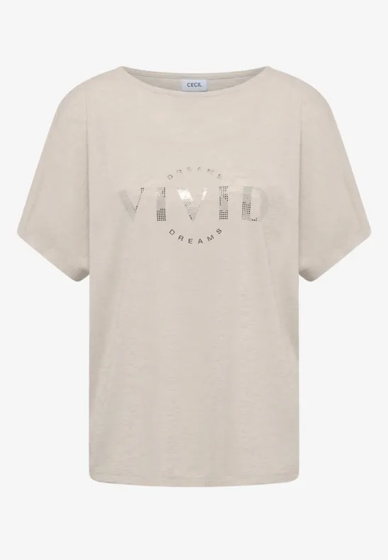 Shirt met overhangende schouders in linnenlook macadamia beige