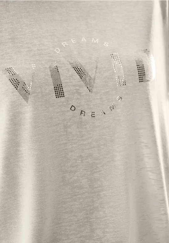 Shirt met overhangende schouders in linnenlook macadamia beige