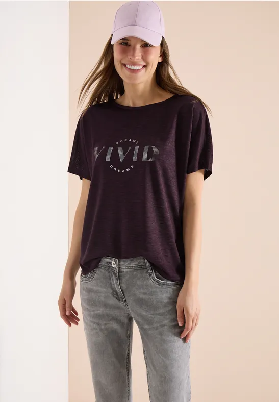 Dropped Shoulder Shirt in Leinen-Optik rich burgundy