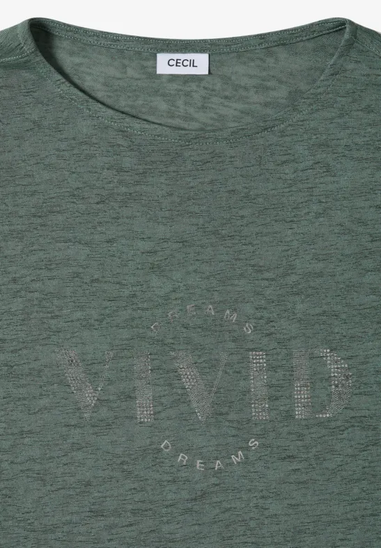 Shirt met overhangende schouders in linnenlook just khaki