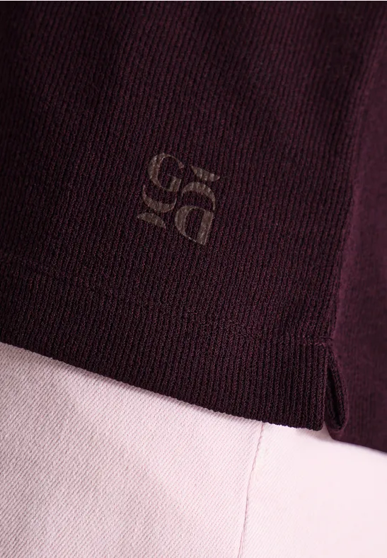 T-shirt avec boatneck au look tricoté rich burgundy