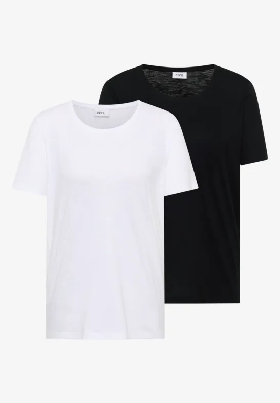 T-shirt basique à col rond en pack de 2 black/white