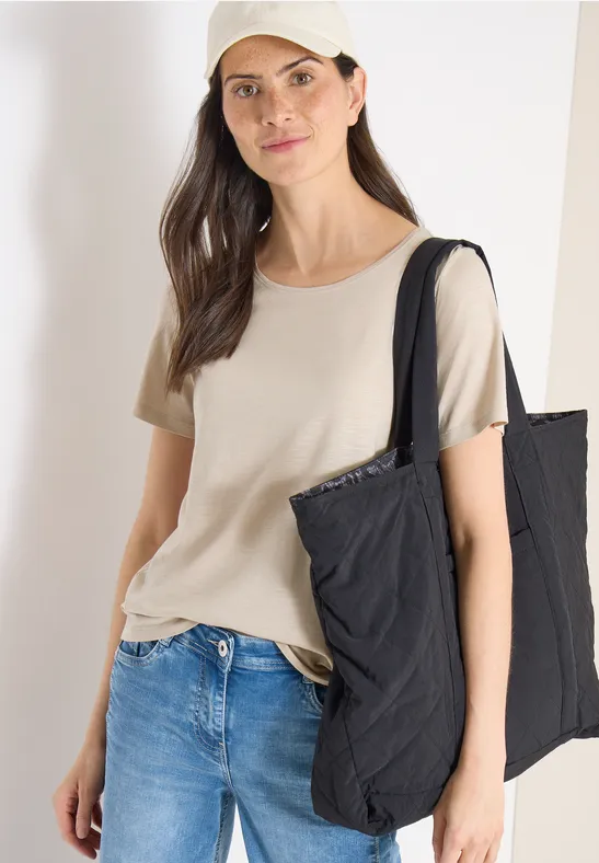 T-shirt basique à col rond en pack de 2 grain beige/black