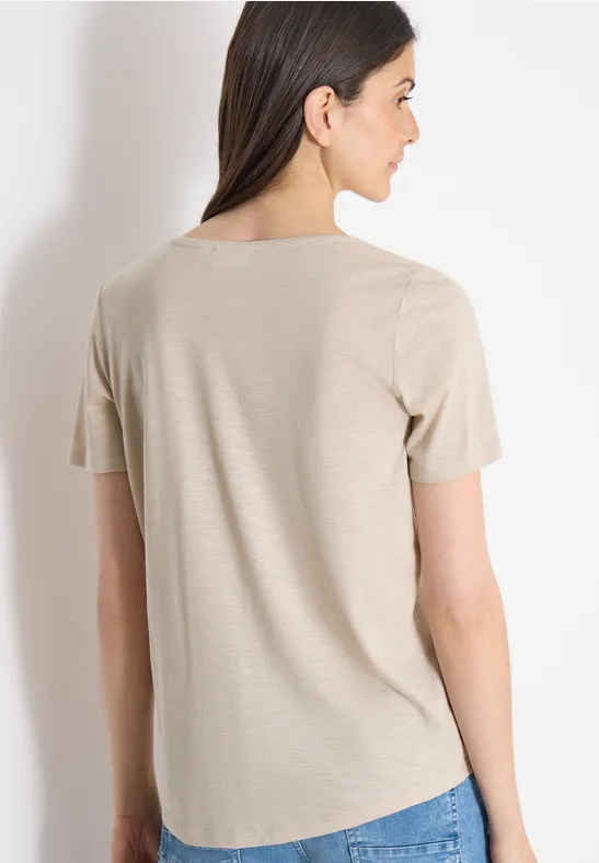 T-shirt basique à col rond en pack de 2 grain beige/black