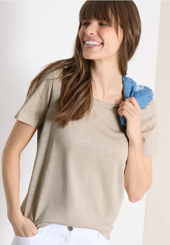 T-shirt basique à col rond en pack de 2 grain beige/juicy lime