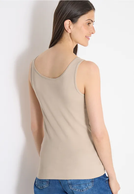 Top basique à col rond en pack de 2 grain beige/black