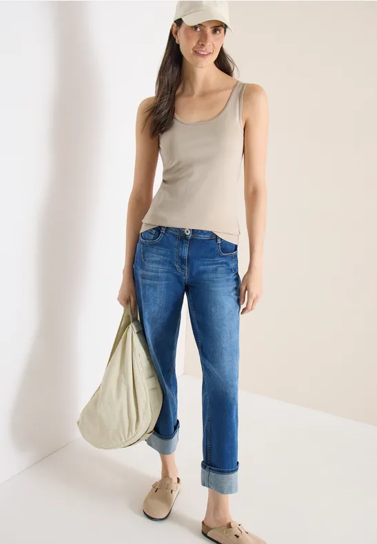 Top basique à col rond en pack de 2 grain beige/black