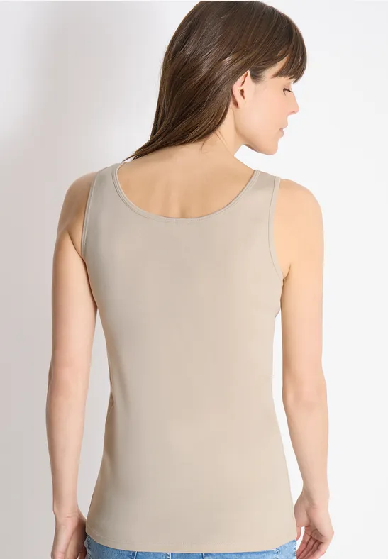 Top basique à col rond en pack de 2 grain beige/juicy lime