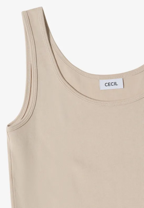 Top basique à col rond en pack de 2 grain beige/juicy lime