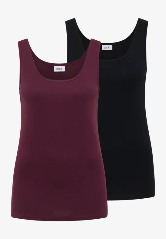Top basique à col rond en pack de 2 sweet grape red/universal blue