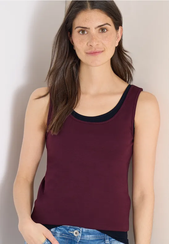 Top basique à col rond en pack de 2 sweet grape red/universal blue