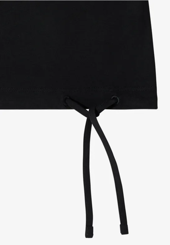 Shirt met korte mouwen en rimpels Black