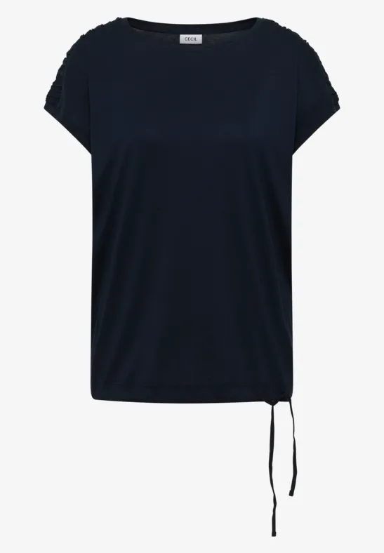 Shirt met korte mouwen en rimpels universal blue