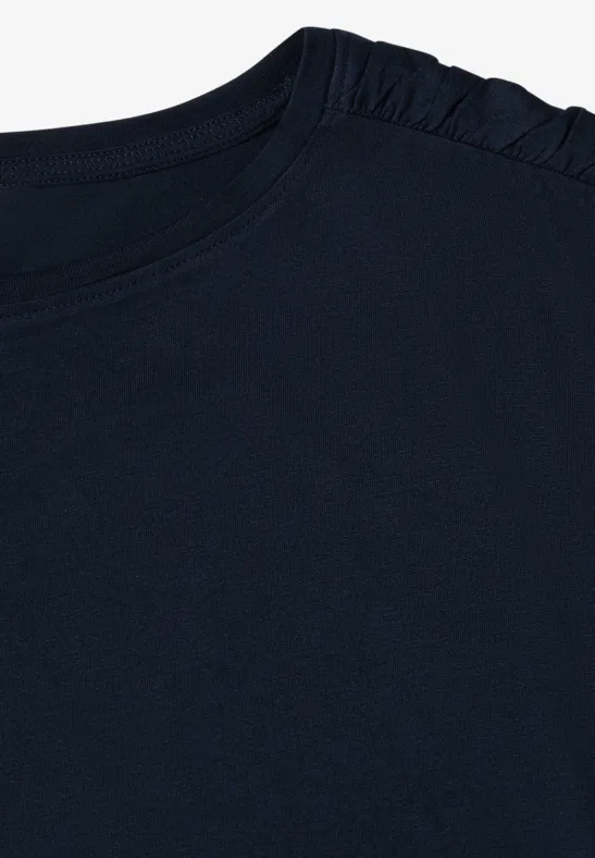 Shirt met korte mouwen en rimpels universal blue