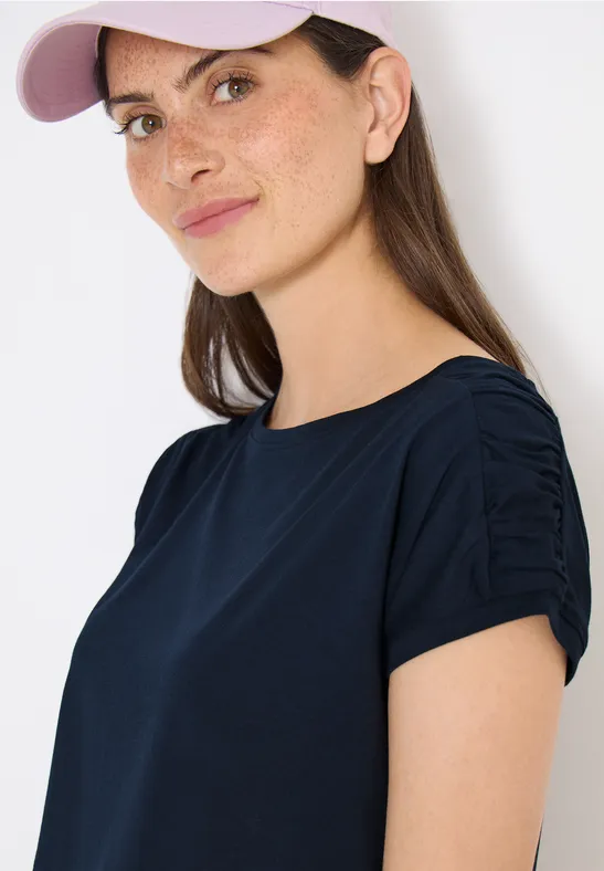 Shirt met korte mouwen en rimpels universal blue