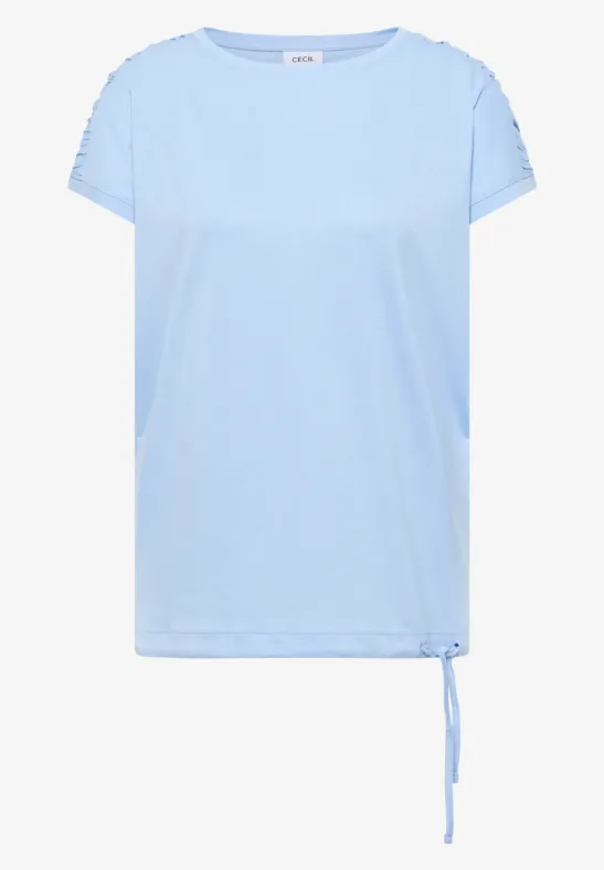 T-shirt à manches courtes avec fronces light sky blue