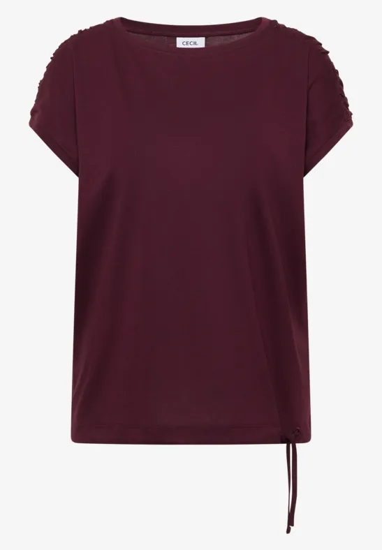 T-shirt à manches courtes avec fronces sweet grape red
