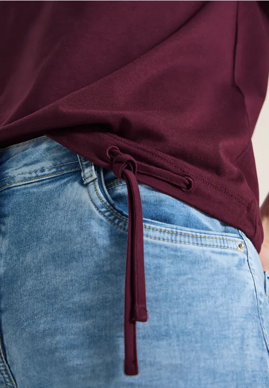 T-shirt à manches courtes avec fronces sweet grape red