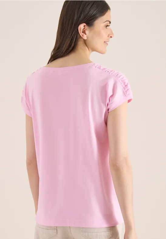 Shirt met korte mouwen en rimpels light blush rose